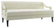 Concur Button Tufted Upholstered Velvet Sofa, Ivory
