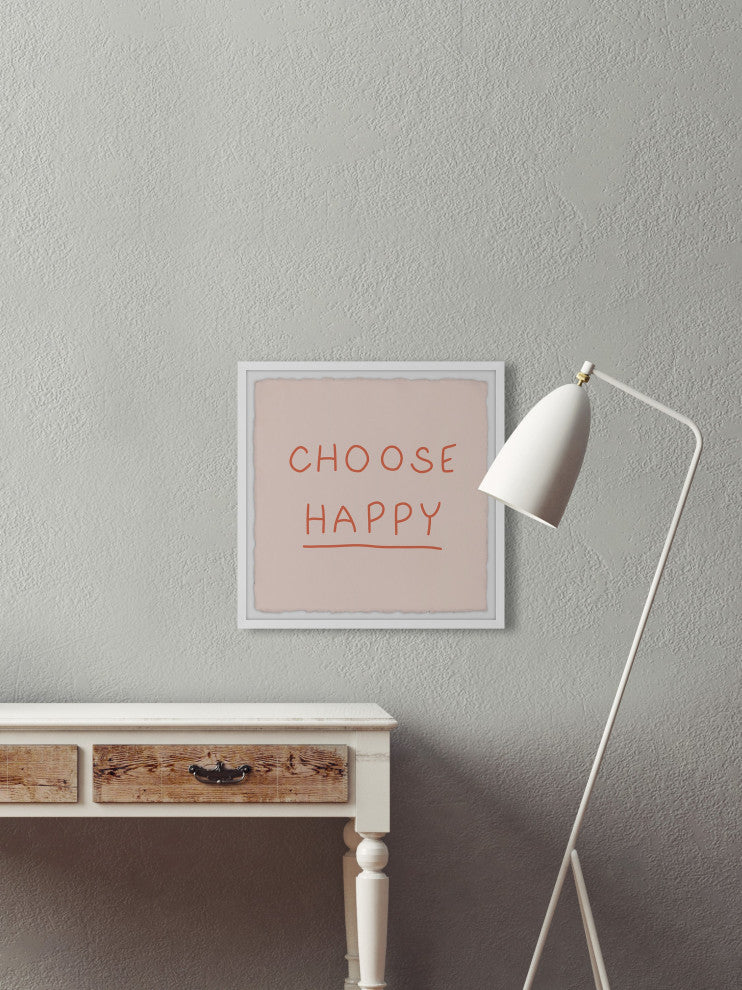 "Choose Happiness" Framed Painting Print, 24x24