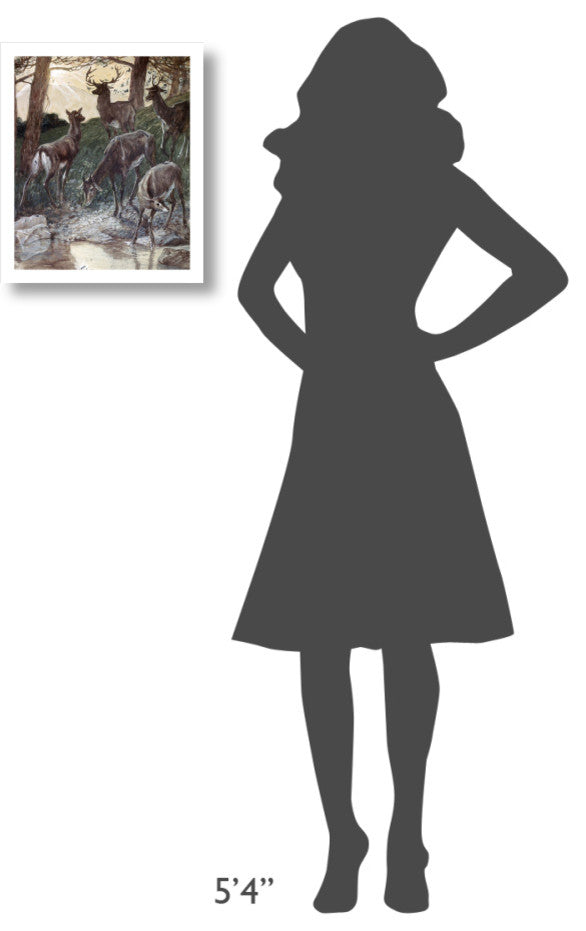 "As Pants The Hart" Digital Paper Print by James Tissot, 15"x18"