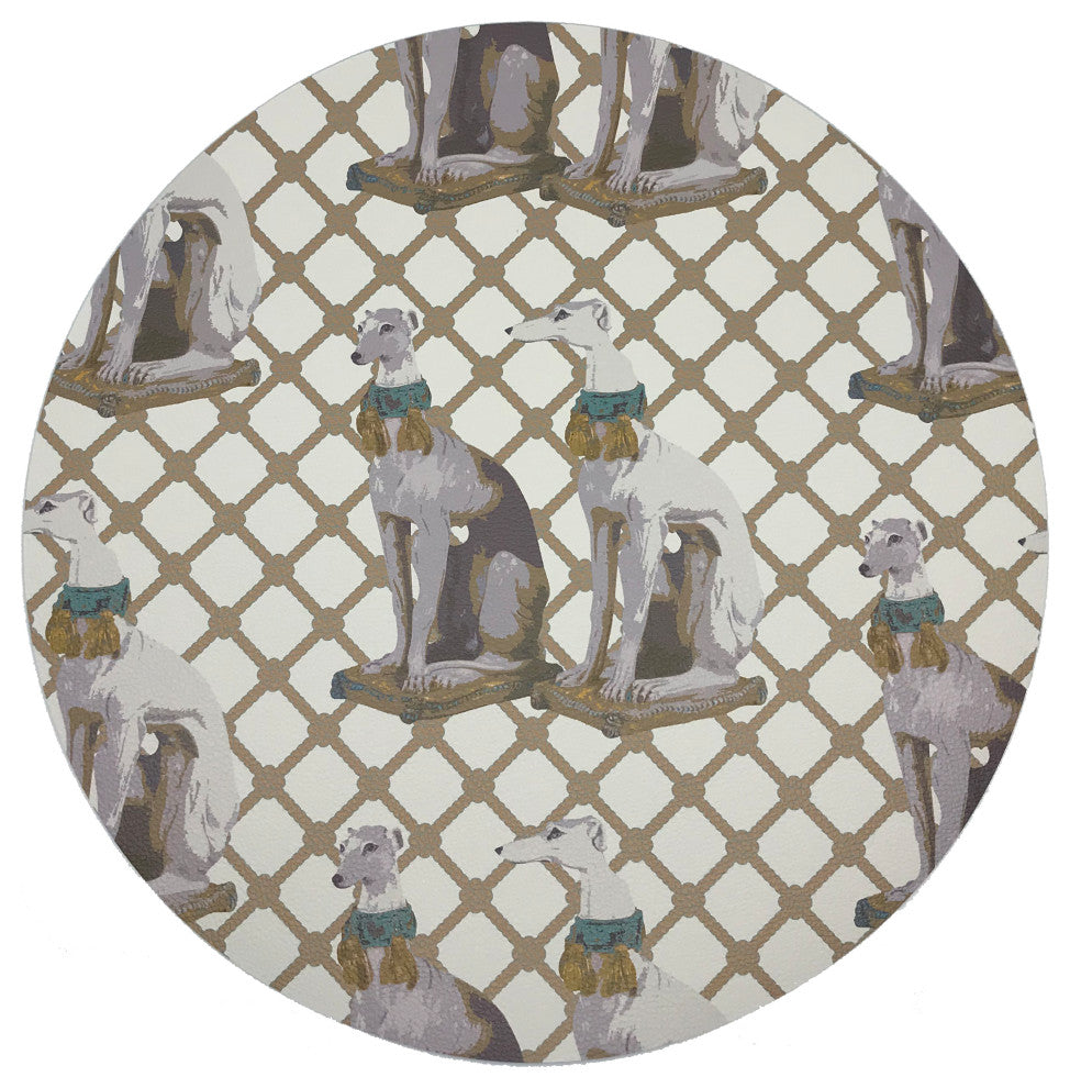 Regal Greyhound Luxe 16" Round Pebble Placemats, Set of 4