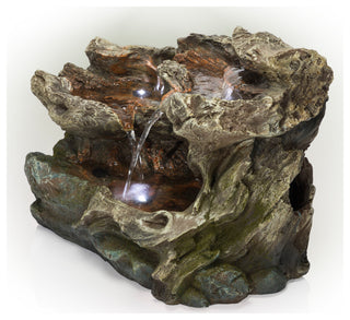 Alpine 3 Tier Rainforest Tabletop Fountain With LED Lights, 10"