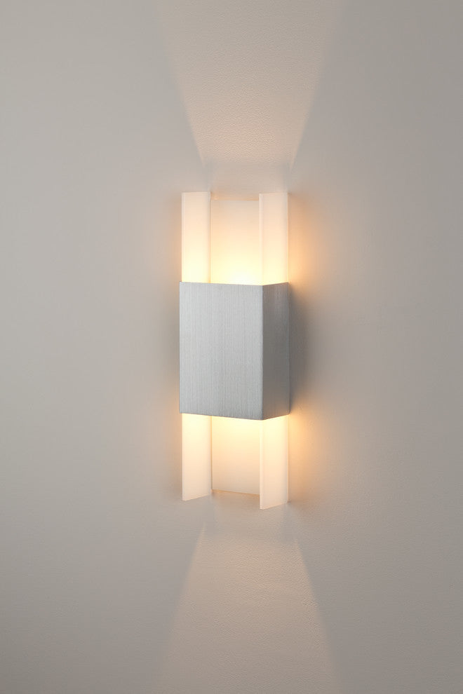 Ansa LED Wall Sconce, Brushed Aluminum, Frosted