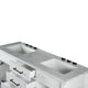 60" Double Vanity, White With White Carrara Marble Top