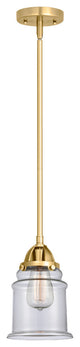 Canton Mini Pendant, Satin Gold, Clear, Clear