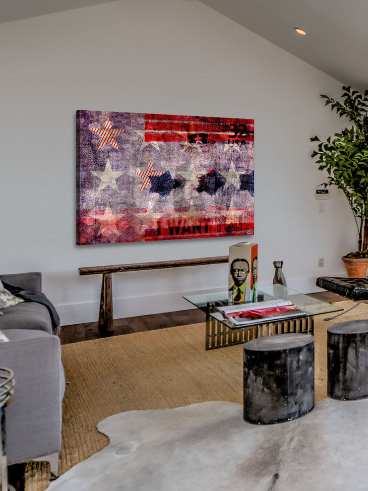"Uncle Sam" Print on Canvas, 36"x24"