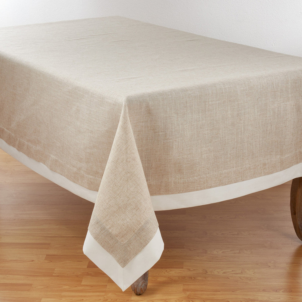 Moldura Collection Double Layer Linen Tablecloth, Natural, 67"x120"
