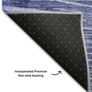 Premium Machine Washable Mayfield AMF542 Navy 9' x 12' Rug