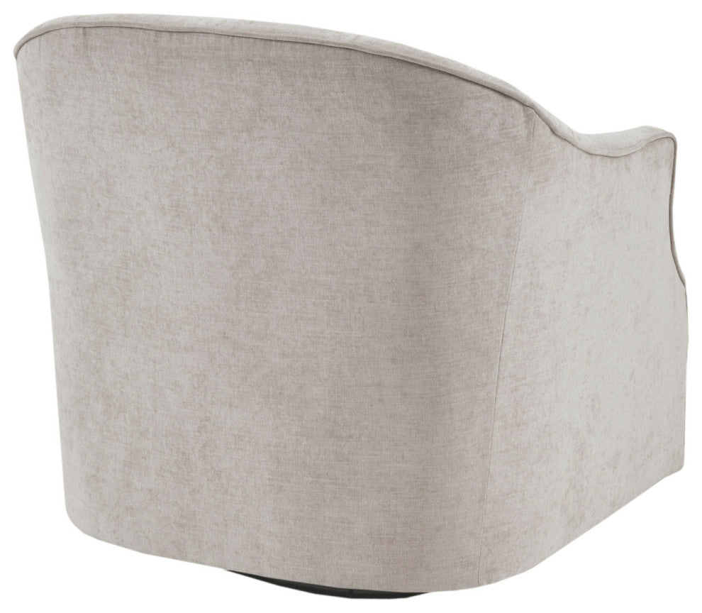 Madison Park Calvin Curved Wide Back Swivel Accent Chair, Ivory