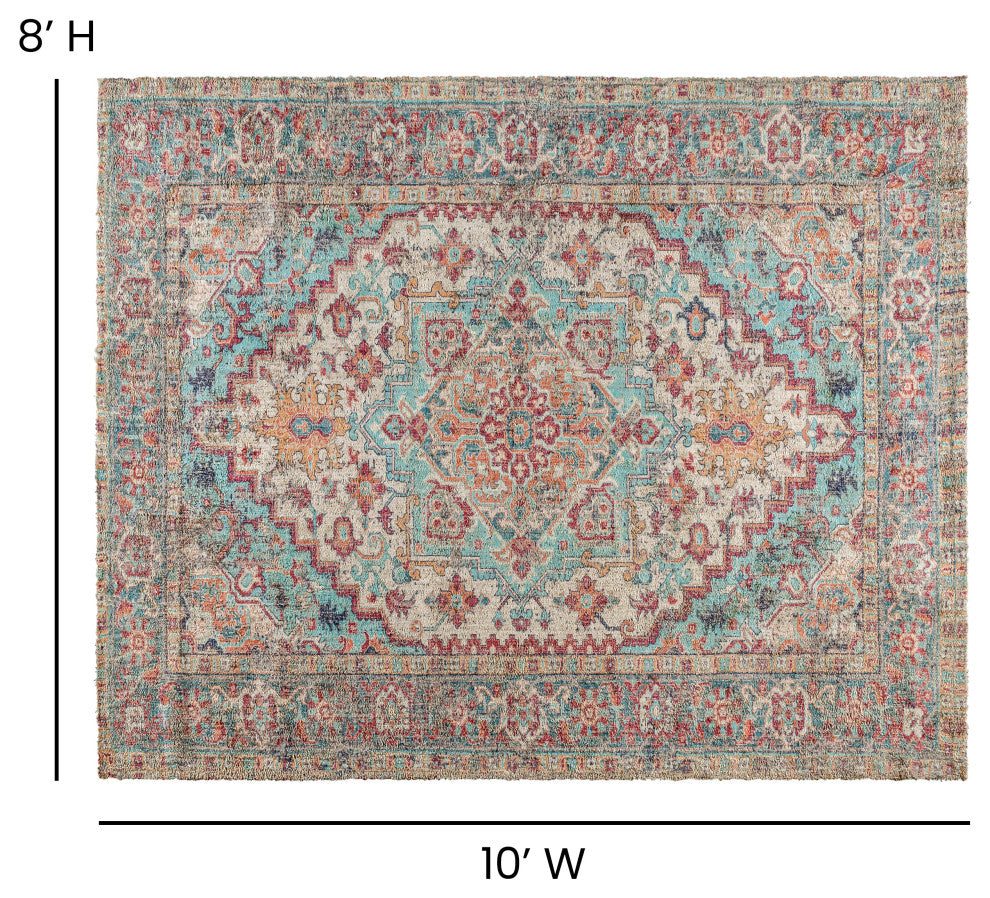 Olivia Collection Distressed Persian Style Area Rug Rectangle 8' x 10'