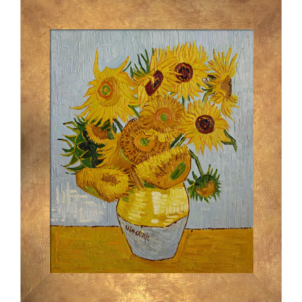 Sunflowers, 26" X 30", Florentine Gold Frame