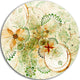Yellow Green Grungy Floral Shapes, Floral Round Wall Art, 23"