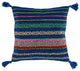 Surya Trenza TZ-007 22"x22" Pillow Cover, Blue/Cream/Black/Green/Red/Pink