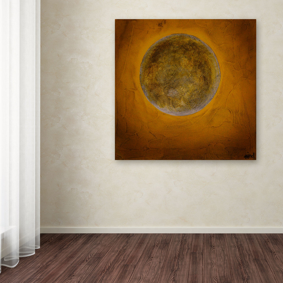 'Moon on Yellow' Canvas Art by Nicole Dietz