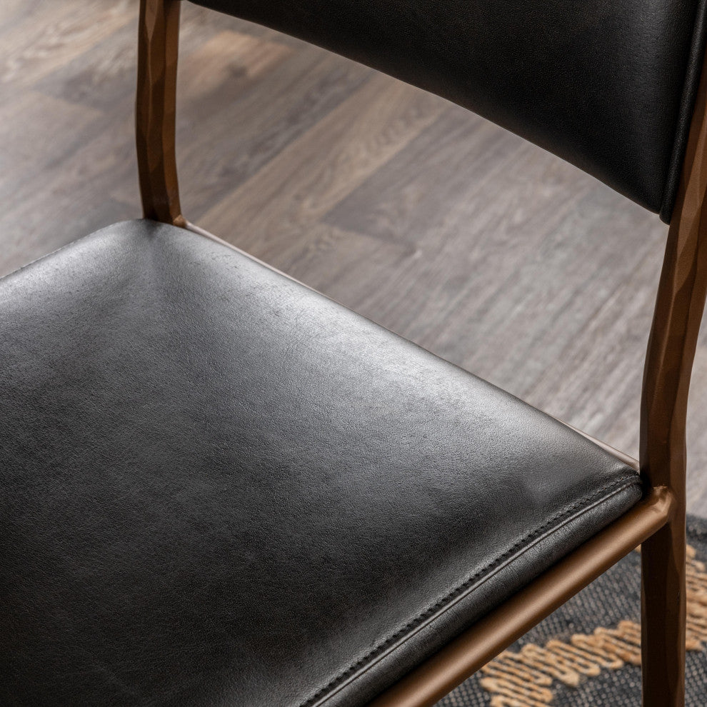 Kayne Leather Counter Stool by Kosas Home , Black