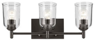 Shailene 21" 3-Light Vanity Light With Clear Glass, Olde Bronze