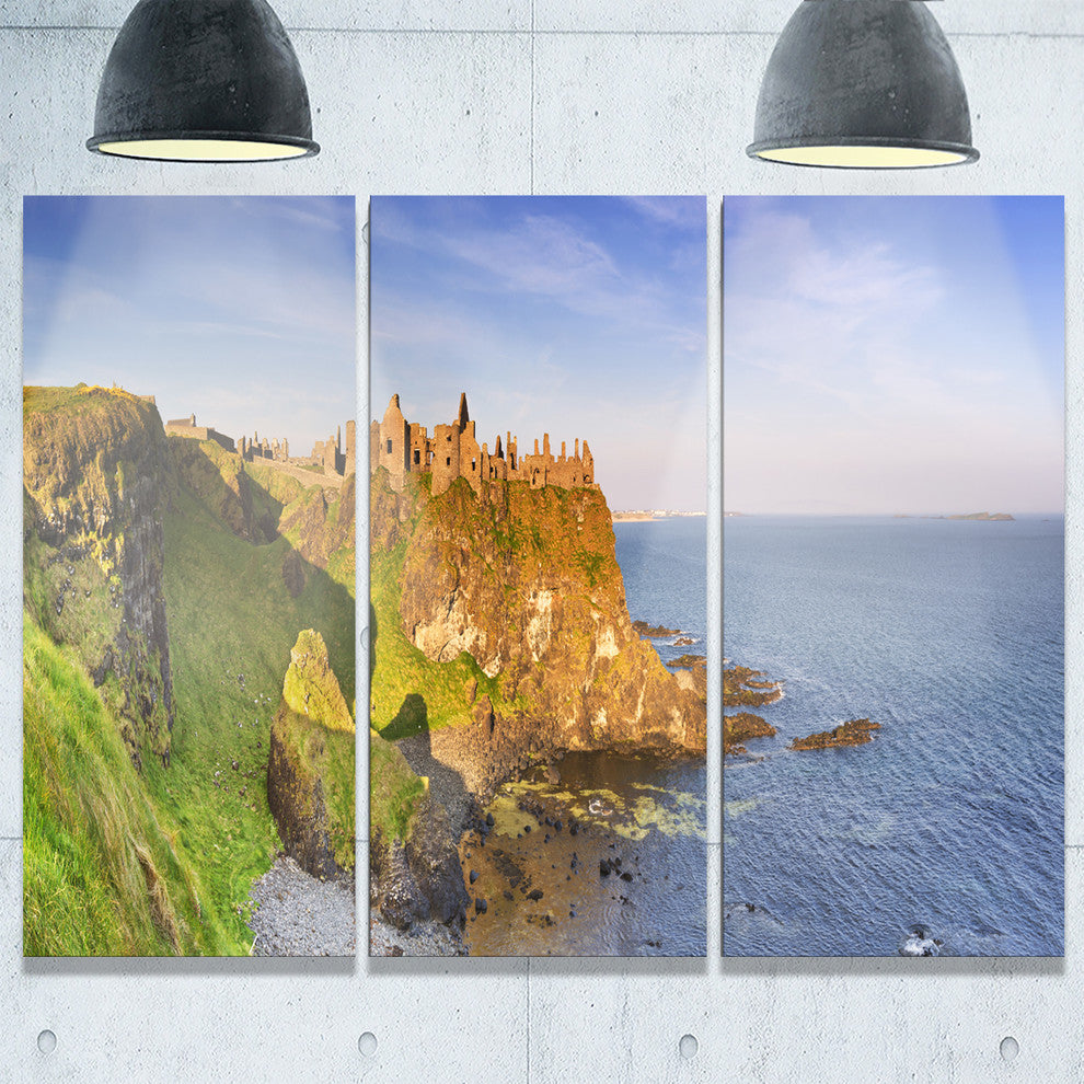 "Dunluce Castle in Northern Ireland" Metal Wall Art, 3 Panels, 36"x28"