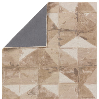 Agate Handmade Geometric Taupe/ Cream Area Rug 5'X8'