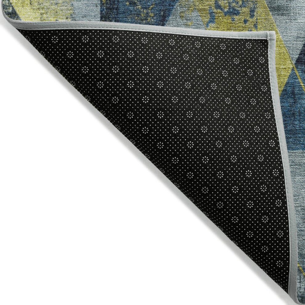 Machine Washable Indoor/Outdoor Chantille ACN1888 Navy 3' x 5' Rug