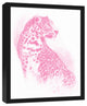 Pink Charcoal Leopard 16x20 Black Framed Canvas