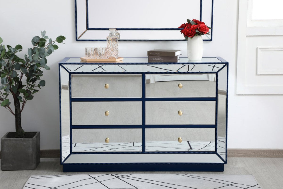 Elegant MF53017BL 48"Mirrored Cabinet, Blue