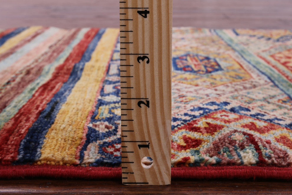 2' 0" X 3' 1" Super Kazak Khorjin Hand-Knotted Wool Rug Q10906