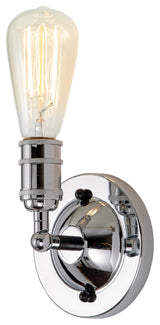 Bedford 1 Light Convertible Wall/Ceiling Mount, Polished Chrome and Black