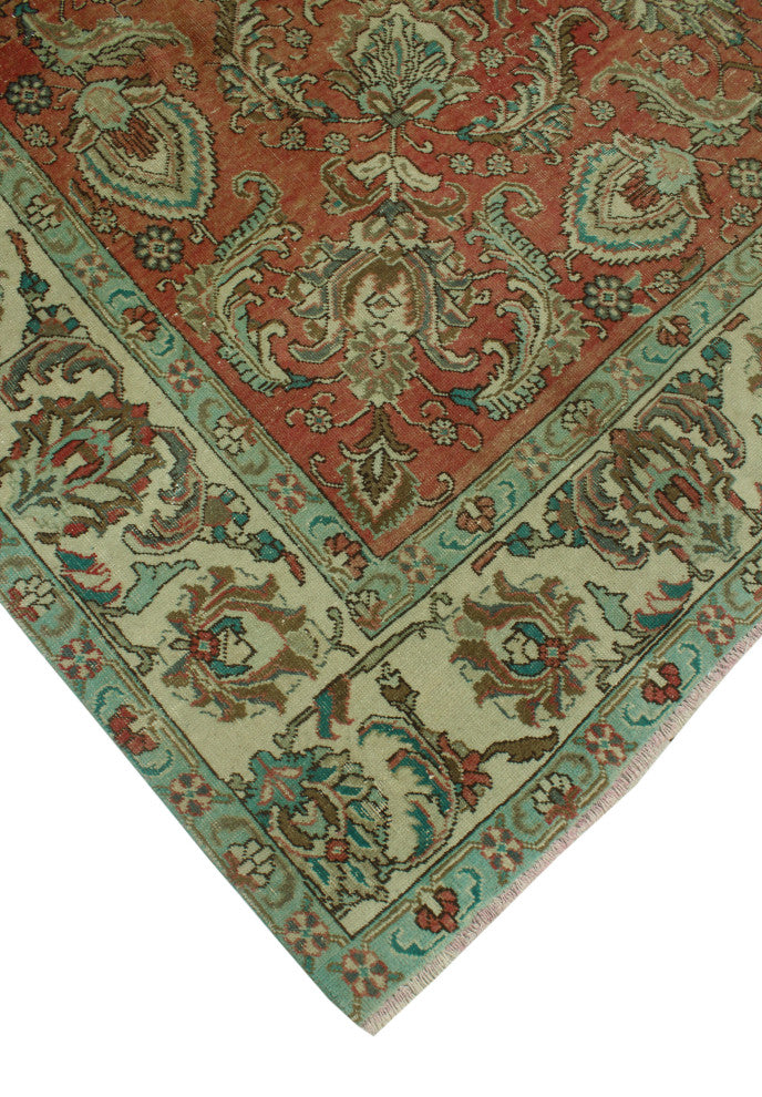 Fine Vintage Distressed Ihsan Rust Rug
