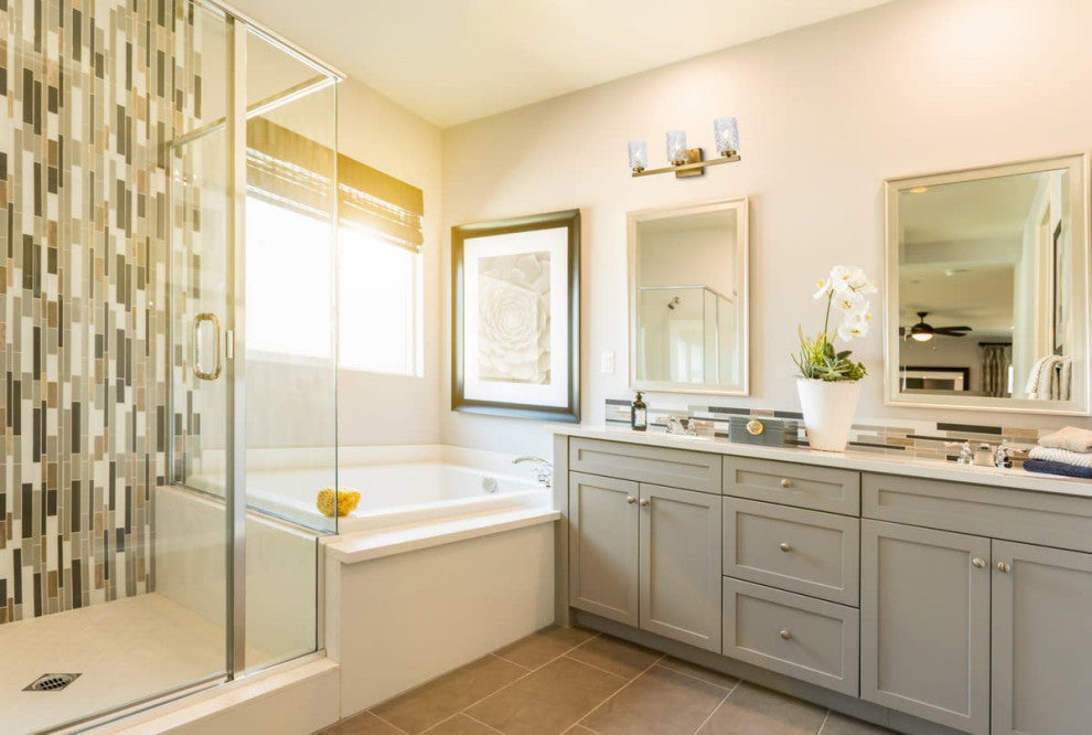 Elegant Lighting LD7027W24 Cassie 3 Light 24"W Vanity Light - Black / Clear