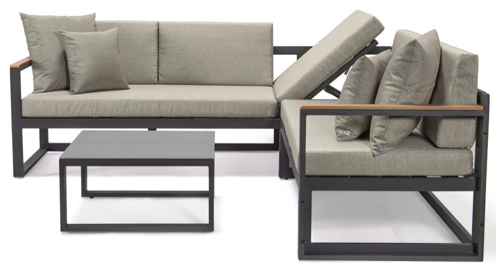 LeisureMod CSLW-80R Chelsea Sectional Adjustable Headrest&Coffee Table Cushions