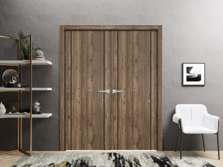Solid French Double Doors 56 x 96 | Planum 0016 White Silk with