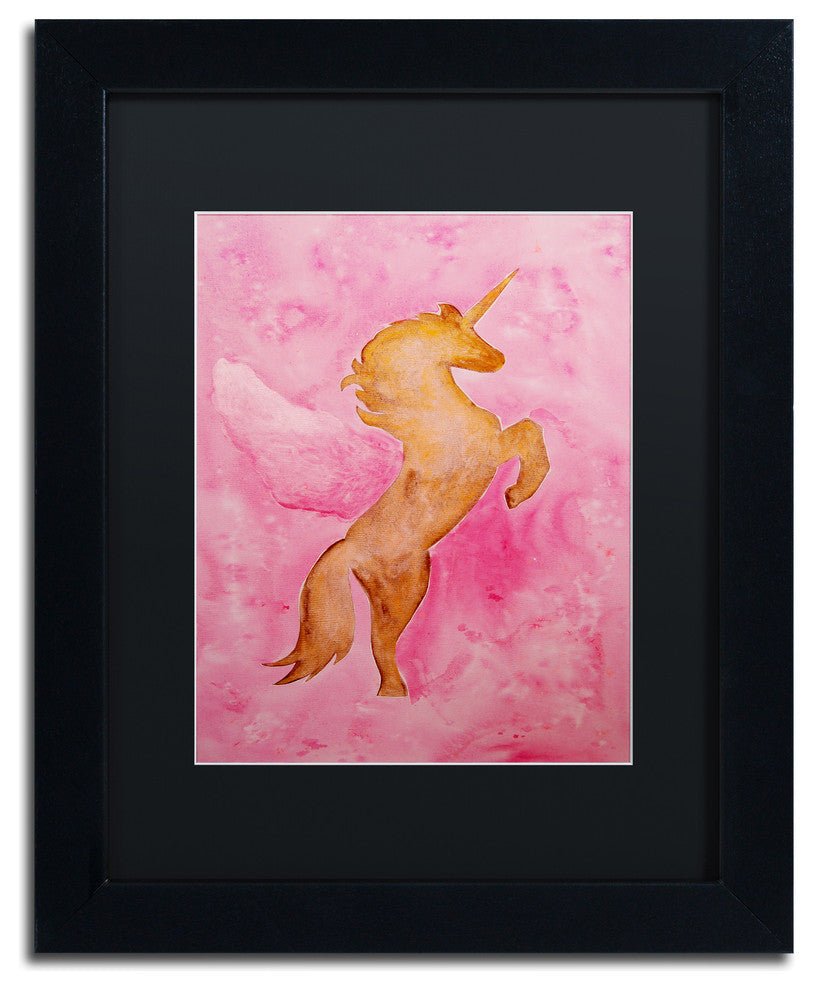 Nicole Dietz 'The Unicorn' Matted Framed Art, Black Frame, Black, 14x11