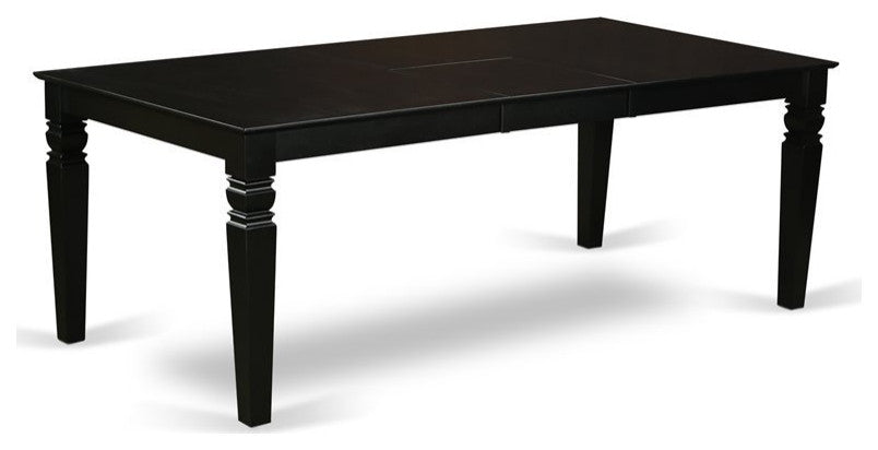 7-Piece Dinette Set With Dining Table and 6 Wood Chairs, Black