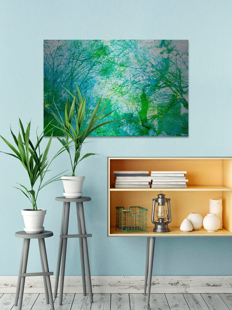 "Tavern Green" Painting Print on Brushed Aluminum, 12"x8"