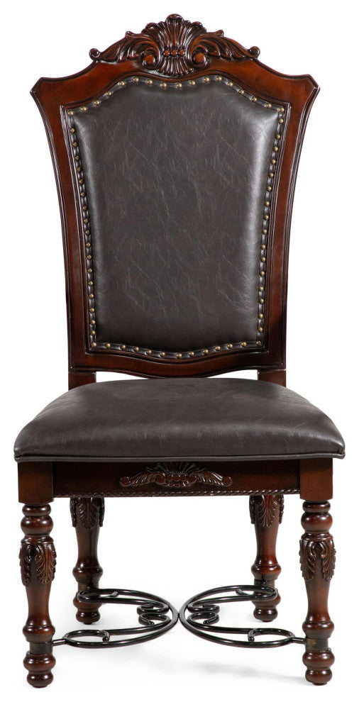 Furniture of America Exa Wood Padded Side Chair in Brown Cherry (Set of 2)