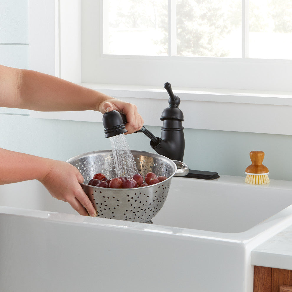 Opulence Single Handle Pull-Out Kitchen Faucet Satin Black