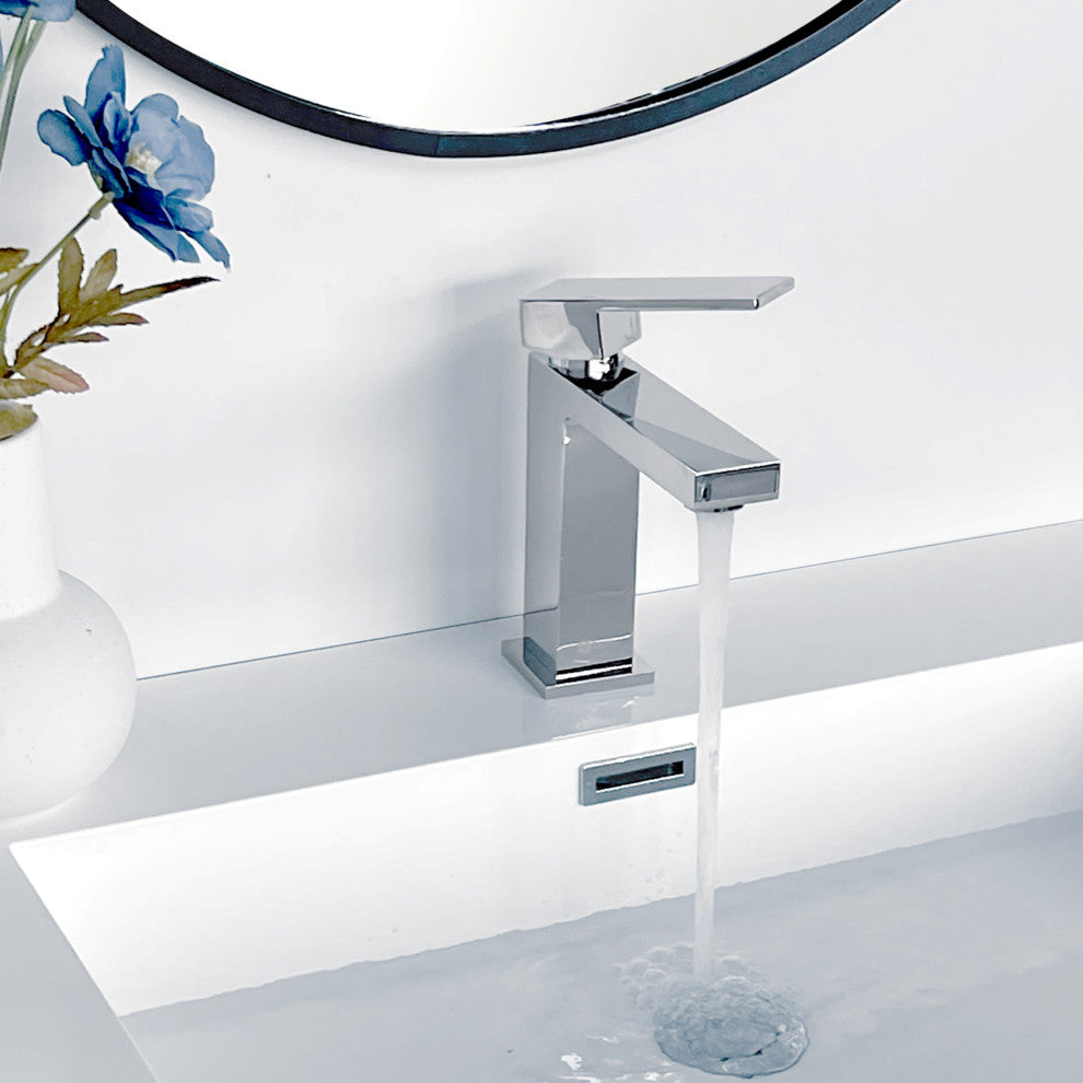 STYLISH Bathroom Faucet Single Handle Polished Chrome Finish, B-112C AVA