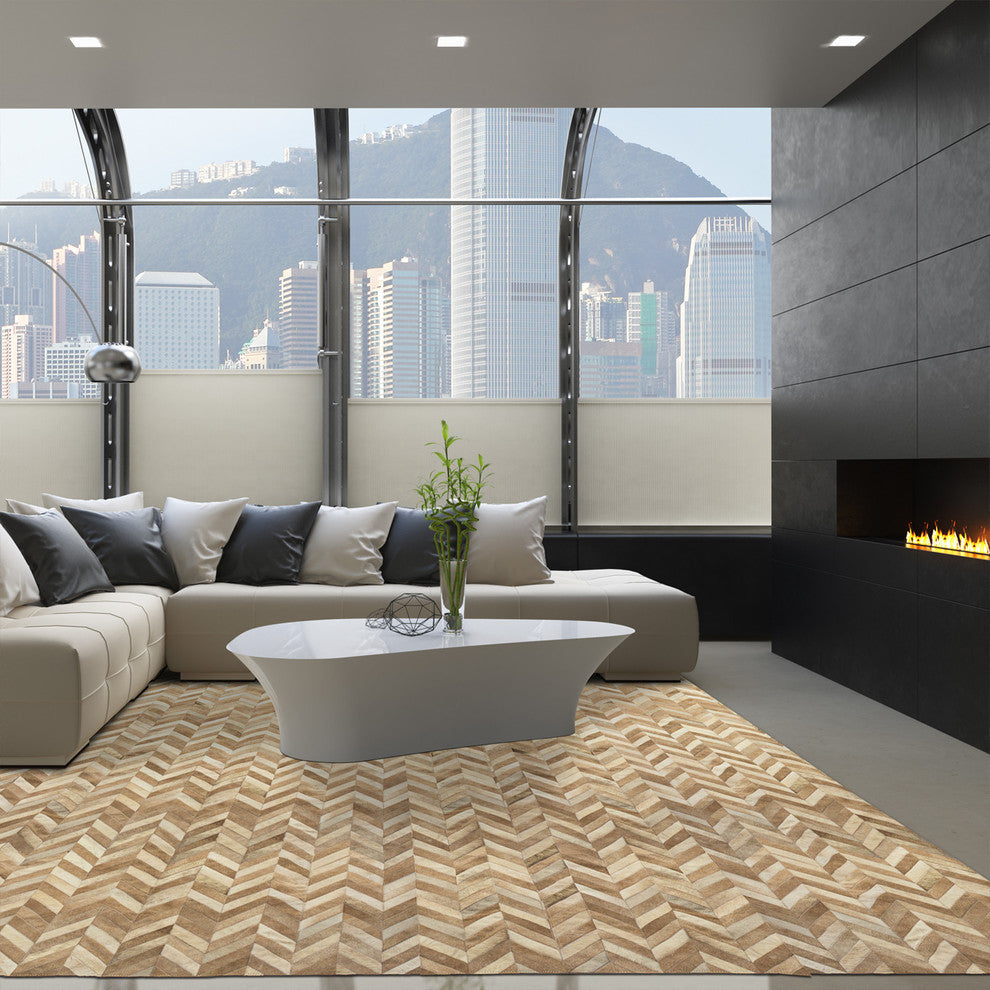 Cowhide Patchwork Rug, Atlas, Morph, 10'x14'
