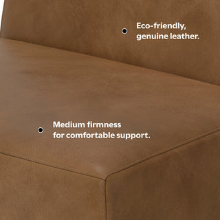 Rex Center Armless Sofa Module in Genuine Leather
