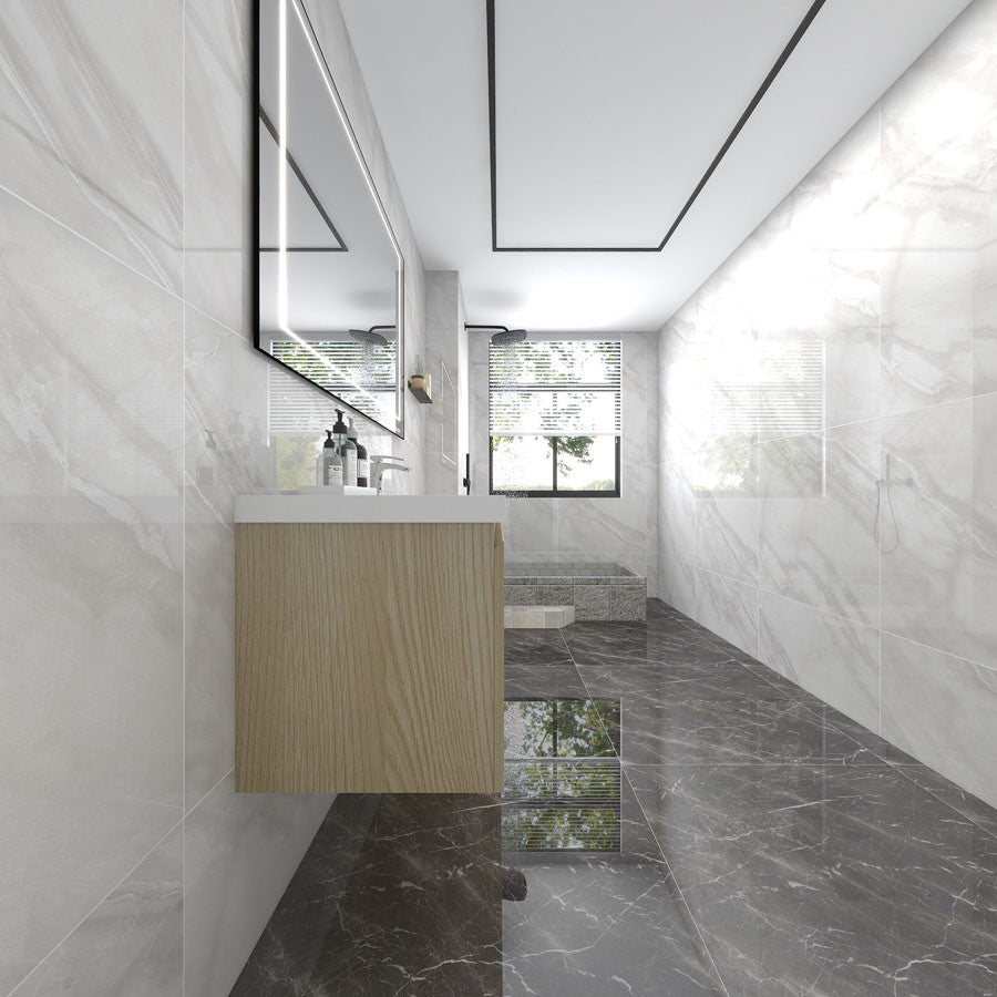 BTO 60" Wall Mounted Bath Vanity With Reinforced Acrylic Sink, Single Sink, White Oak