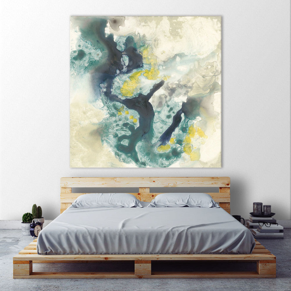 "Citron Satellites II" Fine Art Giant Canvas Print, 54"x54"