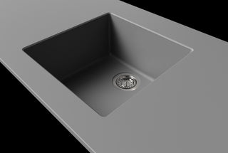 Transolid Zero 30"x18" silQ Granite Single Bowl Kitchen Sink, Champagne