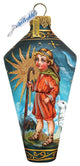 Hand Painted Scenic Glass Ornament Shepherd Boy Drop