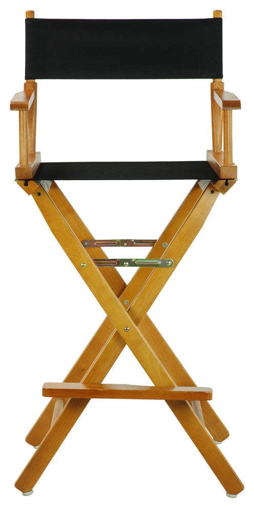 030" Director's Chair Honey Oak Frame-Black Canvas