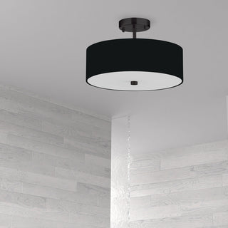 Transitional Semi Flush Mount Bedroom Light Everly, Matte Black