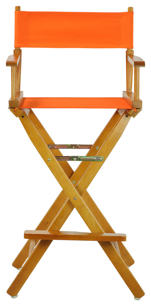 030" Director's Chair Honey Oak Frame- Tangerine Canvas