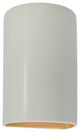 Ambiance Large Cylinder Wall Sconce, Closed, Matte White, Champagne Gold, E26