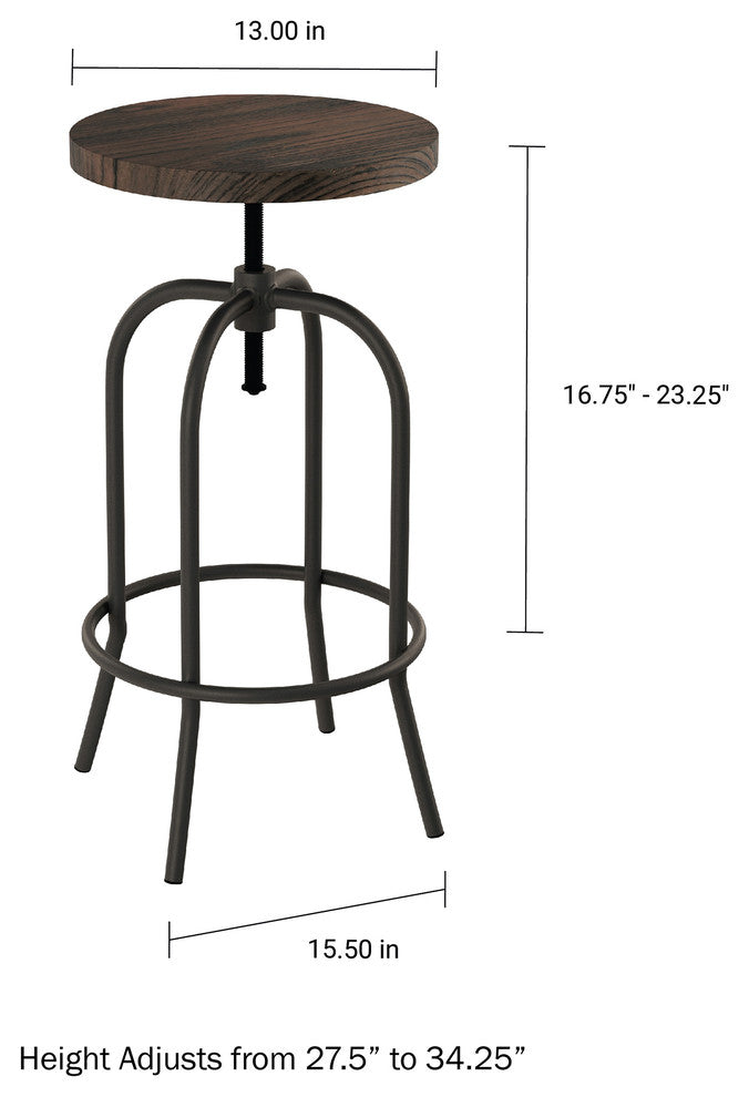 Lavish Home Swivel Bar Stool, Adjustable Rounded Frame Barstool