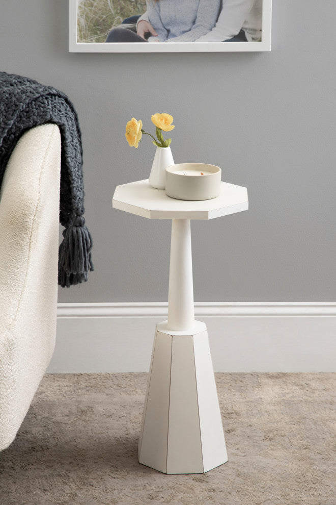 Octavia Accent Table, White, 11x11x24