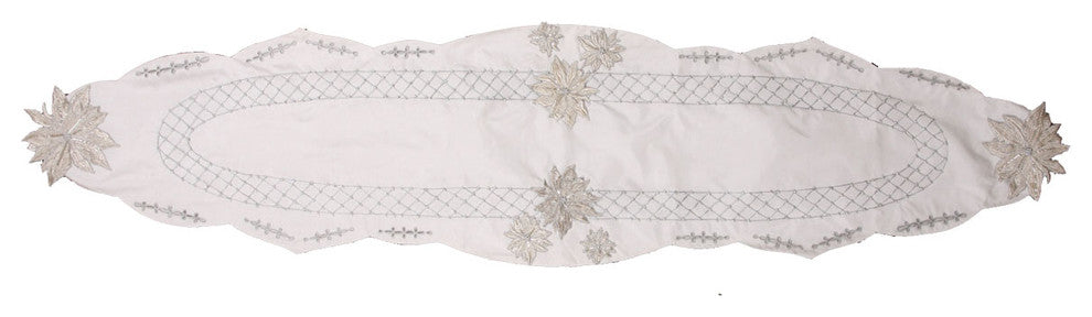 Silver Floral Table Runner