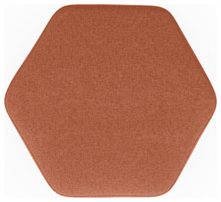 Brock Footstool, Linen Look Fabric, Dusty Orange